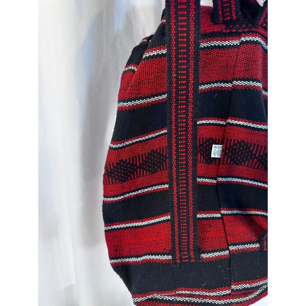 Houston Texans NFL Unisex Mexican Falza Blanket Drawstring Backpack Red / Navy